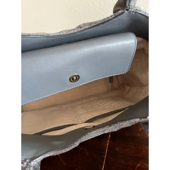 Kate Spade New York Gray Felt Tote Bag With Colorful Buttons & Leather Handles - Picture 6 of 14
